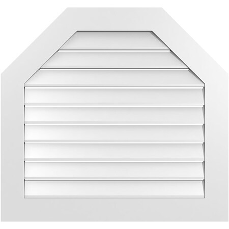 Ekena Millwork Octagonal Top Surface Mount PVC Gable Vent: Functional, w/ 3-1/2"W x 1"P Standard Frame, 34"W x 32"H GVPOT34X3201SF